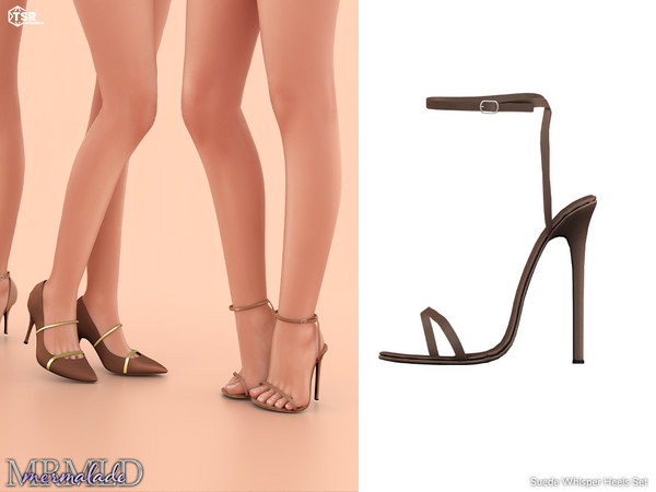 Sims 4 — MERMALADE Suede Strappy Heels S677 by Mermalade — ccccccc ddddd cccc ddd