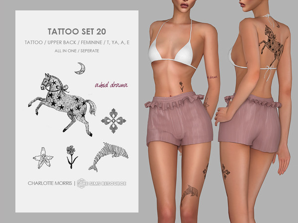 Sims 4 — Tattoo Set 20 by Charlotte_Morris — Skin Details - Tattoos