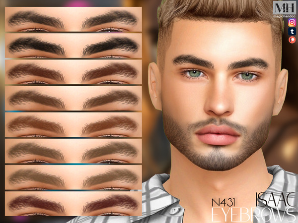 Sims 4 — [Patreon] Isaac Eyebrows N431 by MagicHand — Natural brows in 13 colors - HQ Compatible.