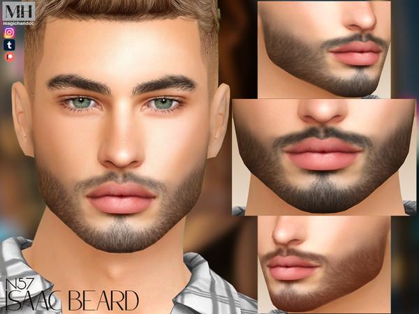 Sims 4 — [Patreon] Isaac Beard N57 by MagicHand — Stubble beard in 13 colors - HQ Compatible.