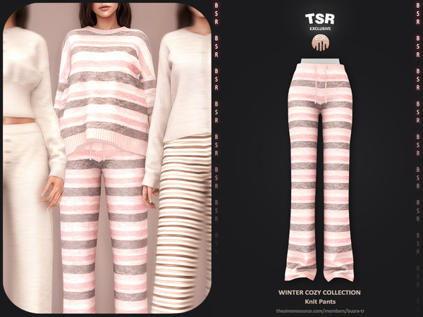 Sims 4 — Cozy Winter Collection - 2 Knit Pants BD1655 by busra-tr — - Set Inclued : Dress x4 - Top x2 - Skirt x2 - 10