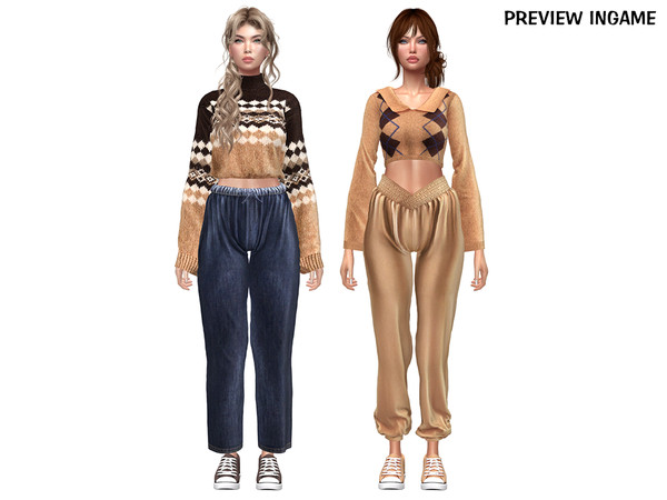 Sims 4 — DAPHS - Denim Pants C1717 - TSR by Daph's — Effortless street style meets cozy knit textures in this relaxed