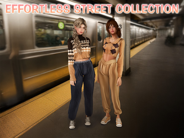 Sims 4 — DAPHS - Sweatpants C1715 - TSR by Daph's — Effortless street style meets cozy knit textures in this relaxed