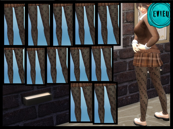 Sims 4 — Zodiac Tights by btaylor19 — A recolor of the Base Game black tights with 12 swatches including in alphabetical