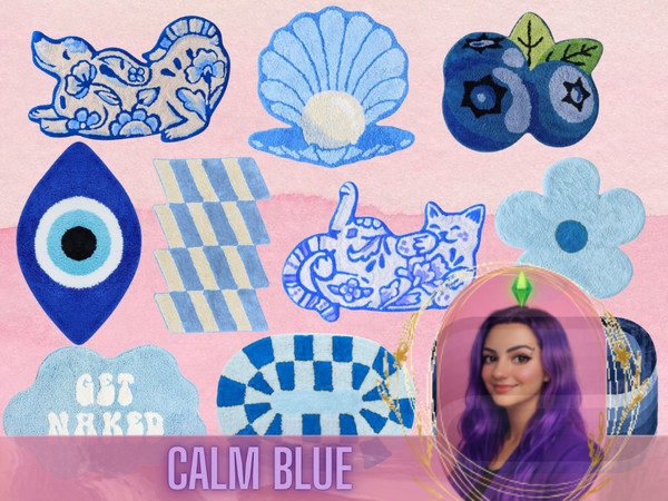 Sims 4 — Calm Blue Rug Set by gokcemsims — Calm Blue Rug Set is a playful and stylish rug collection designed to bring