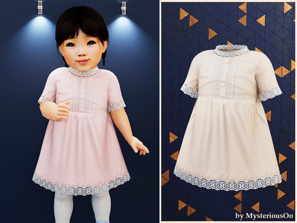 Sims 4 — Infant - Sweet lace dress by MysteriousOo — Cute vintage-style infant dress with lace details