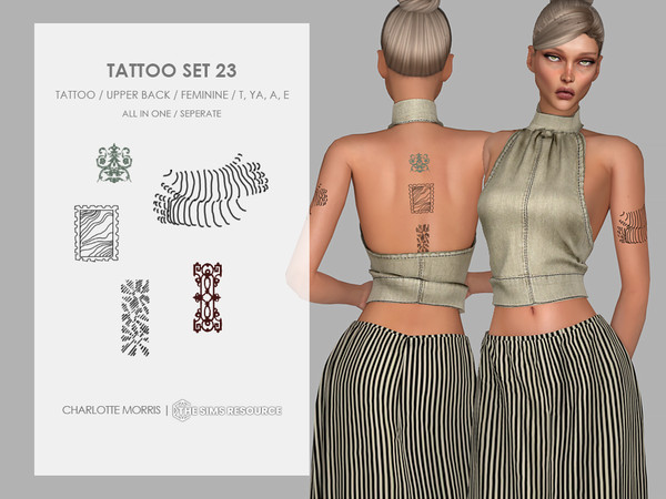 Sims 4 — Tattoo Set 23 by Charlotte_Morris — Skin Details - Tattoos