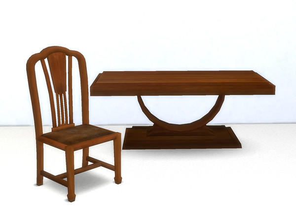 Sims 4 — Art Deco Dining Table Set by Ando540 — The beauty of curves always gives me a fresh sense of wonder.