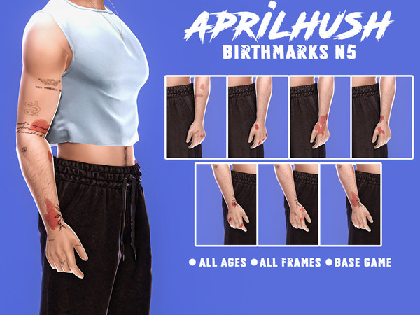 Sims 4 — [aprilhush] birthmarks N5 by aprilhush — 6 birthmark options for hands