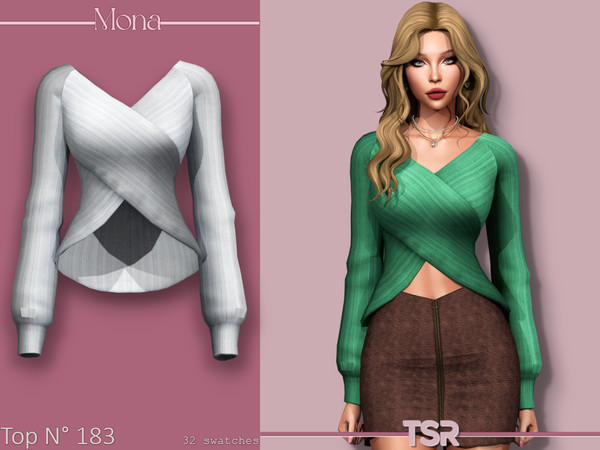 Sims 4 — Woven sweater by Mona — -New mesh-