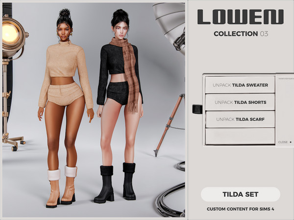 Sims 4 — LOWEN - Tilda Scarf by VentaStudio — LOWEN Collection 03 is Now Available Exclusively on TSR for FREE! Tilda