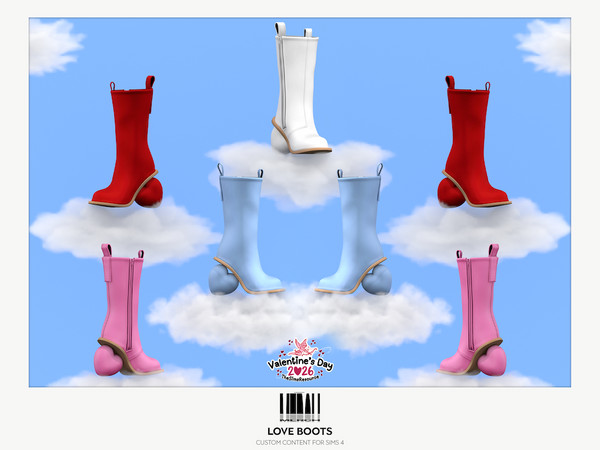 Sims 4 — MERCH - Love Boots (Patreon Exclusive) by VentaStudio — 30 Swatches