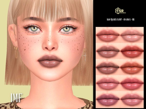 Sims 4 — IMF Kate Lipstick N.697 by IzzieMcFire — Kate Lipstick N.697 contains 10 colors in hq texture. Standalone item
