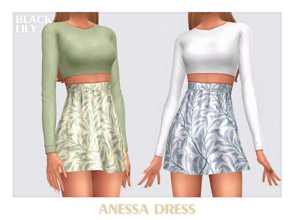 Sims 4 — Anessa Dress by Black_Lily — YA, A, Teen