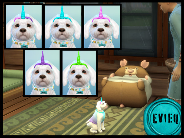 Sims 4 — Magical Pup Headband by btaylor19 — Recolor of the unicorn headband for small dogs from Cats and Dogs with 5