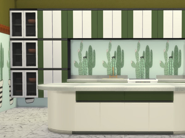 Sims 4 — Cleyne Modern and Commercial Kitchen Set - Counter by CarineKitana — Cleyne Modern and Commercial Kitchen Set -