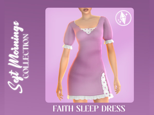 Sims 4 — simspancake_Faith_Sleep_Dress by simspancake_cc — Get ready for bed with this new cozy collection of sleepwear.