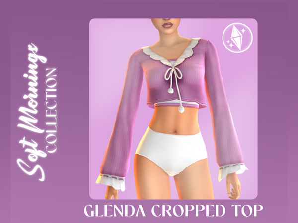 Sims 4 — simspancake_Glenda_Cropped_Top by simspancake_cc — Get ready for bed with this new cozy collection of sleepwear.