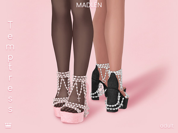Sims 4 — [Madlen] Temptress Shoes (High) by Madlen — These platform heels take cute to divine levels! Adorned with