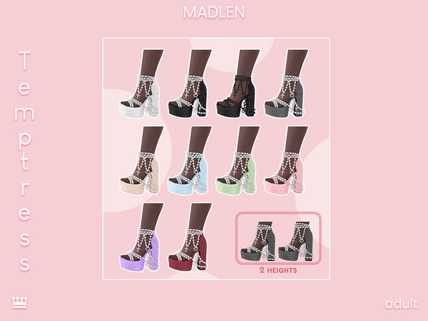 Sims 4 — [Madlen] Temptress Shoes (Short) by Madlen — These platform heels take cute to divine levels! Adorned with