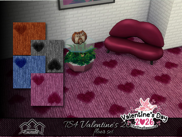 Sims 4 — TS4 Valentine's 2026 floor set by Emerald — Happy Valentine's Day 2026 !