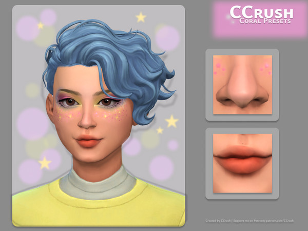 Sims 4 — CCrushCoralLipsPreset by CCrush — In a moment of inspiration, I created two presets from the Coral series. Coral