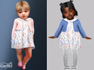 Sims 4 — Infant - Light floral dress with short cozy cardigan by Garfiel — A delicate outfit designed for infants,