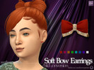Sims 4 — Soft Bow Earrings for Kids by SunflowerPetalsCC — My Soft Bow Earrings for child sims. A pair of bow shaped stud