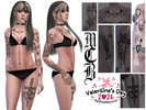 Sims 4 — Gothic Love Tattoo Sleeve (Left Arm) by MaruChanBe2 — Gothic love inspired tattoos for your cuties.