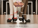 Sims 4 — TeaTime- Black Cute Shoes by Glitterberryfly — A cute Japanese fashion shoe, comes in multiple accent colours