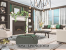 Sims 4 — Teva - Livingroom by Rirann — Teva is a cozy living room in green, grey, light brown and white colors