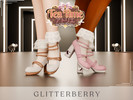 Sims 4 — Tea Time- Heart Chunky Heel Mary Jane Shoes by Glitterberryfly — Platform Mary Jane heels with heart block