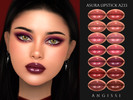Sims 4 — Asura Lipstick A233 by ANGISSI — PREVIEWS MADE USING HQ MOD 14 colors