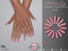 Sims 4 — (Valentine's Day 2026) Heart Decal Long Almond Nails by LVNDRCC — Long almond manicure in a classy french tip
