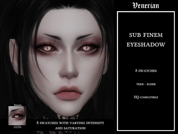 Sims 4 — Sub Finem Eyeshadow by Venerian by Venerian — 8 swatches Teen to elder No gender or frame restrictions HQ