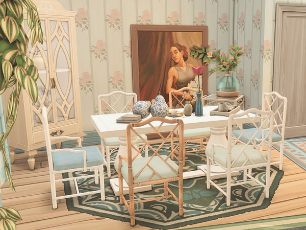 Sims 4 — Roses Dining Room by WrzosoweMarzeniaa — Room Type: Dining Room