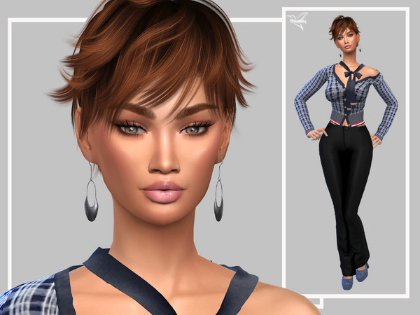 Sims 4 — Louane Lemercier by _TRASRAS — Go to Required tab to upload necessary CC, if you want your sim same as pictures.