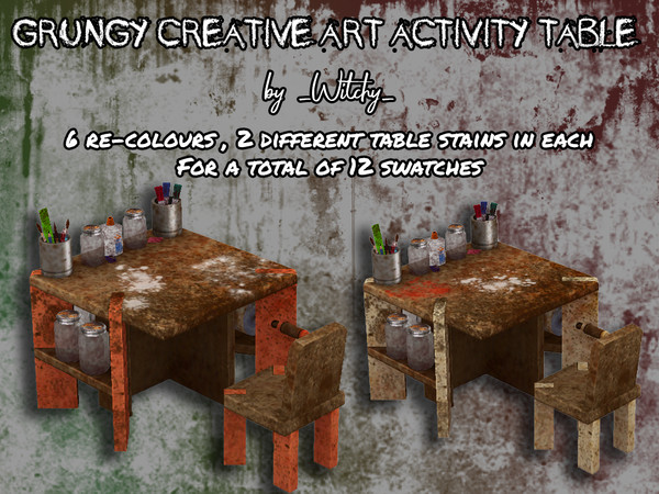 Sims 4 — Grungy Nursery - Crafting Table by _Witchy_ by _WITCHY_ — Part of the Grungy Nursery Collection. A grungy