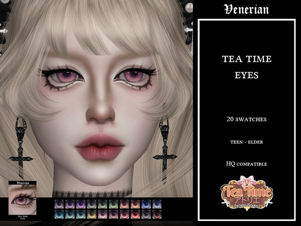 Sims 4 — Tea Time Eyes by Venerian (Tea Time) by Venerian — 20 swatches Found in the face paint category Teen to elder No