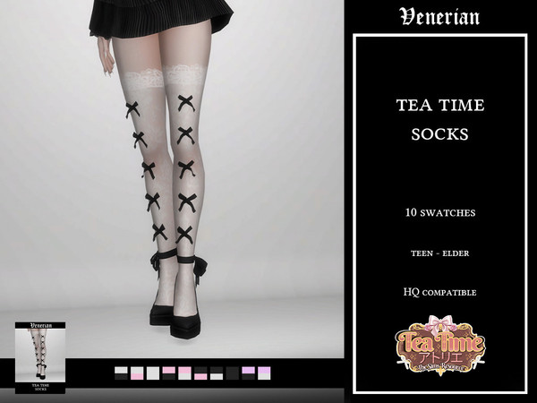 Sims 4 — Tea Time socks by Venerian (Tea Time) by Venerian — 10 swatches Teen to elder Found in the "socks"