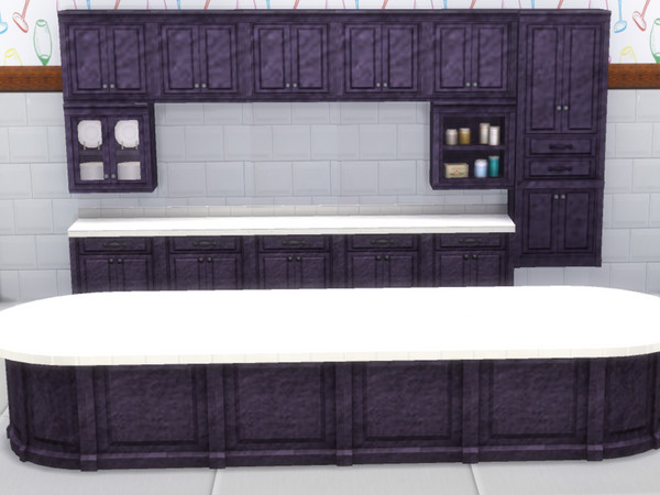 Sims 4 — Slate Kitchen Set - Counter by CarineKitana — Slate Kitchen Set - Cabinet; Create a cheerful kitchen, bathroom,