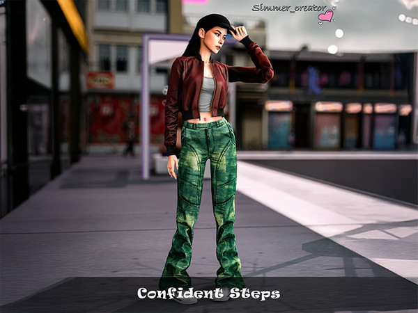 Sims 4 — Confident steps by Simmer_creator9 — 6 poses No cc needed Cap used from the game Teleporter & Pose Player