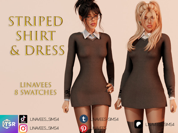 Sims 4 — LYLAH - SHIRT & DRESS by linavees — New Mesh