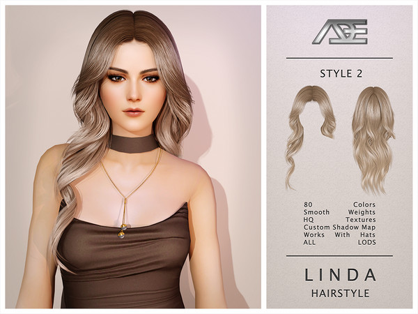 Sims 4 — Linda - Style 2 (Hairstyle) by Ade_Darma — Linda Hairstyle - Style 2 New Hair Mesh