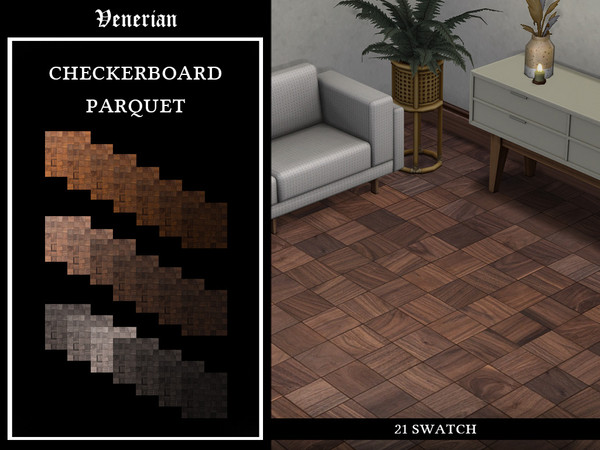 Sims 4 — Checkerboard Parquet Floor by Venerian by Venerian — 21 swatch Found in the floor > wood category Price: 3