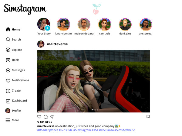 Sims 4 — Girl's Ride pose pack by Maycerise — This pose pack includes car poses for two best friends sitting in the front