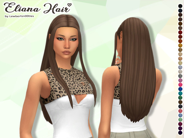 Sims 4 — Eliana Hair by Lewbertsn00tles — A simple, long, straight hairstyle. Maxis Match
