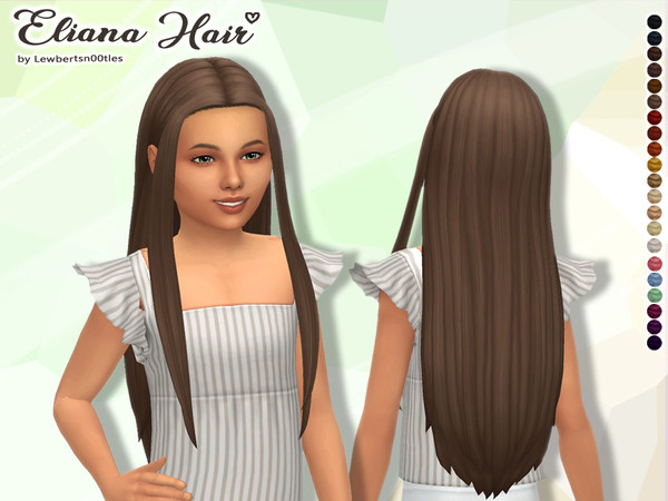 Sims 4 — Eliana Hair - Child version by Lewbertsn00tles — A simple, long, straight hairstyle. Maxis Match