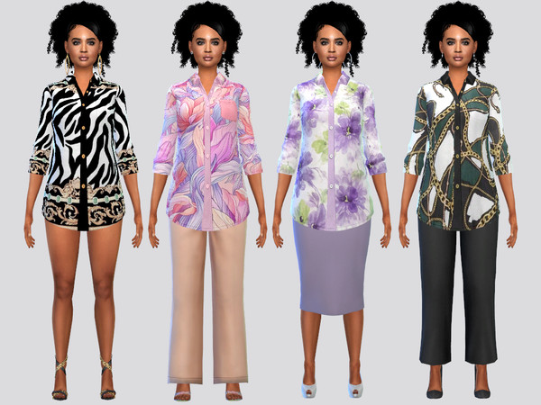 Sims 4 — Mama Long Blouse by McLayneSims — TSR EXCLUSIVE