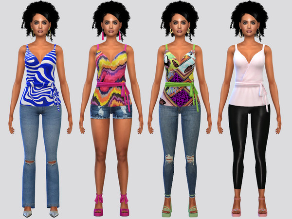 Sims 4 — Y2K Style Blouse by McLayneSims — TSR EXCLUSIVE